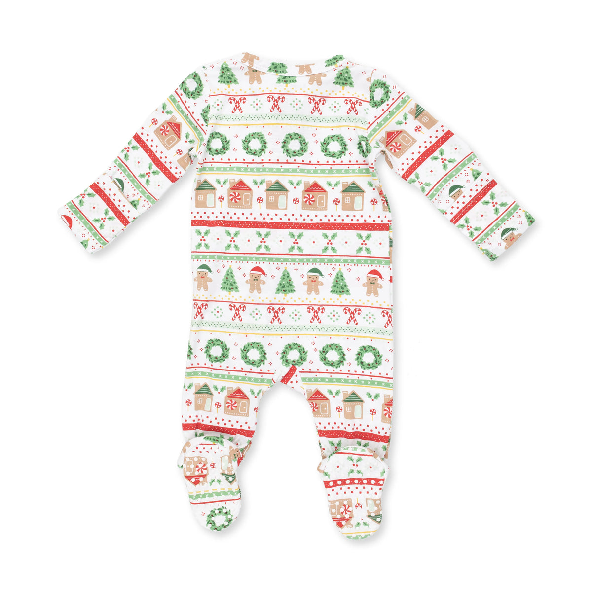Gingerbread Fair Isle Uni 2 Way Zipper Footie