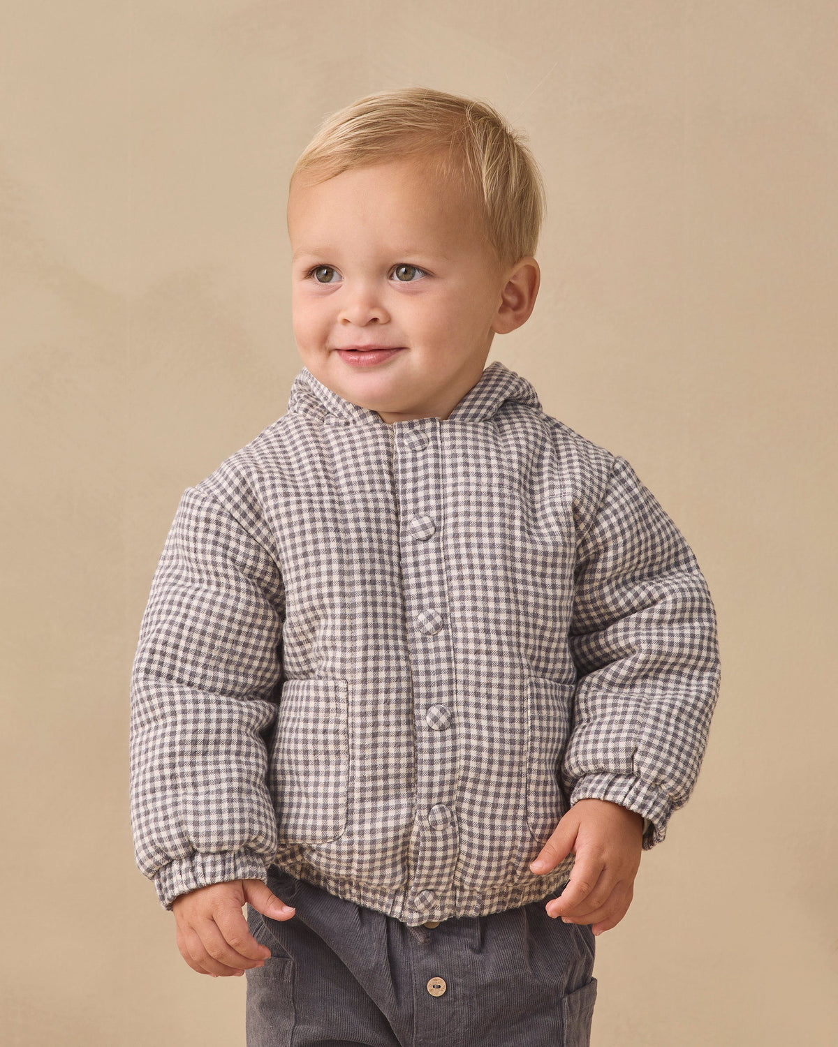 Hooded Woven Jacket Midnight Gingham