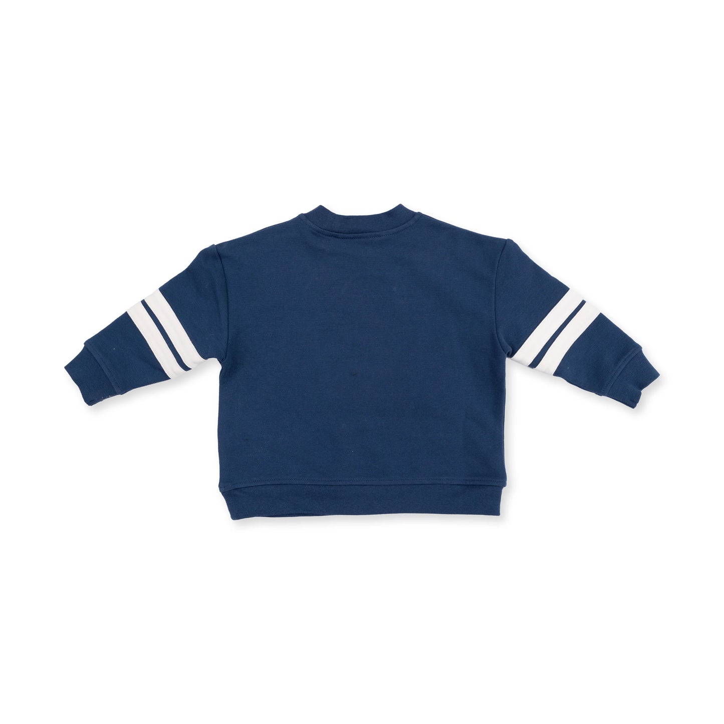 Football Helmets Drop Sleeve Sweatshirt With Varsity Stripes Blue Helmet