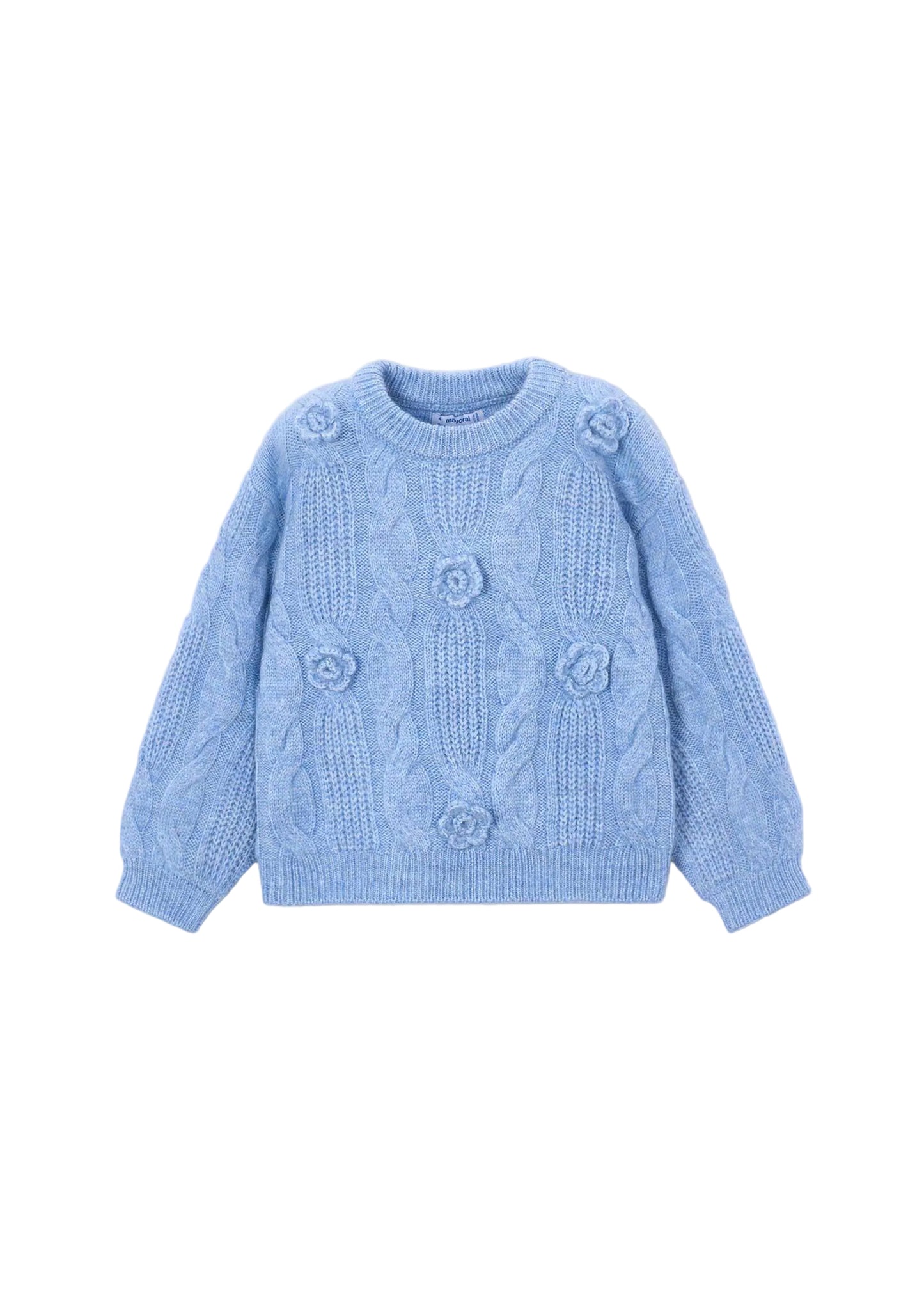 Sky Blue 3D Flower Sweater