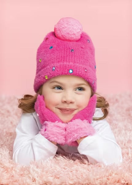 Hot Pink Rhinestone Glitzy Beanie