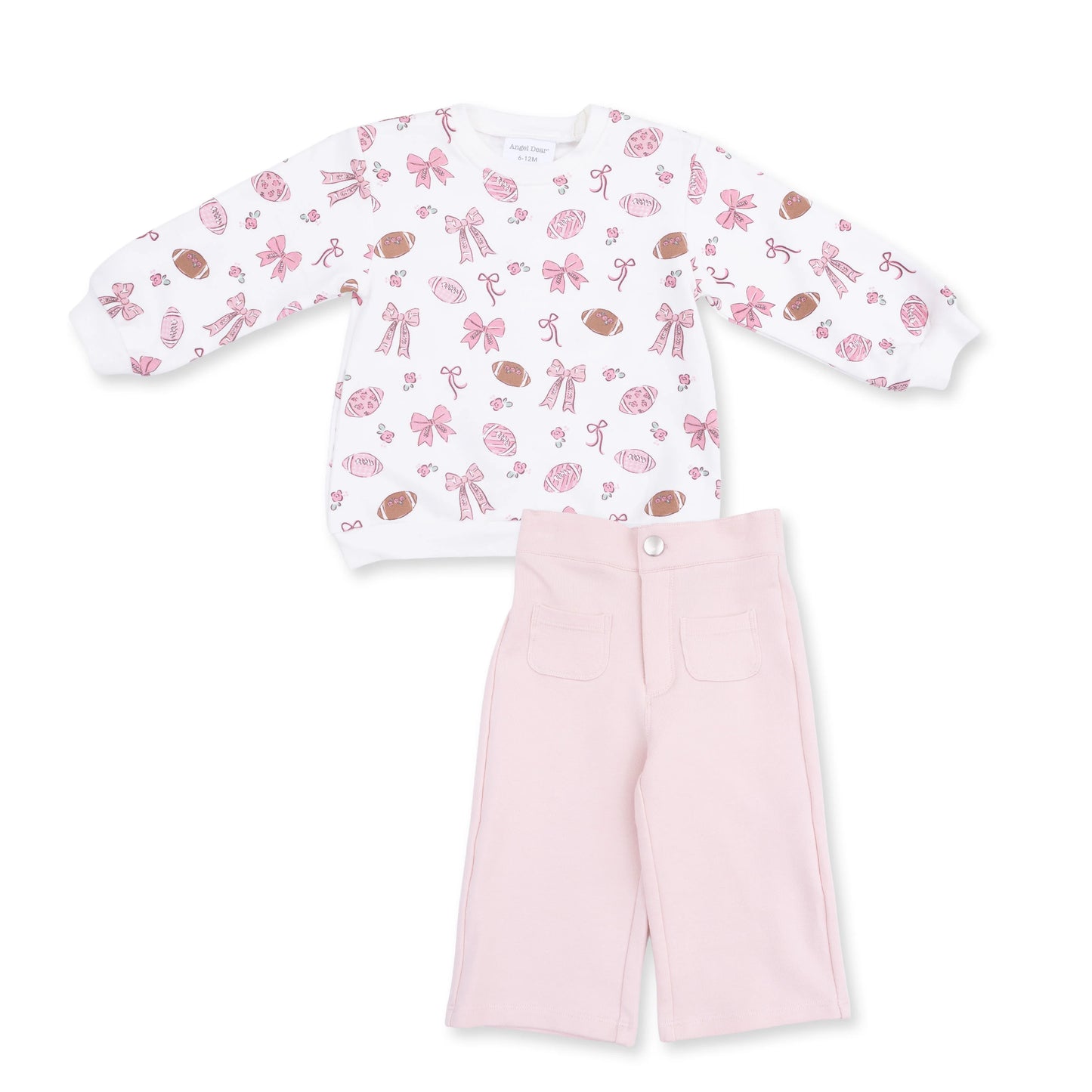Footballs and Bows Oversized Sweatshirt and Baby Bells