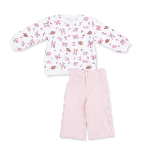 Footballs and Bows Oversized Sweatshirt and Baby Bells
