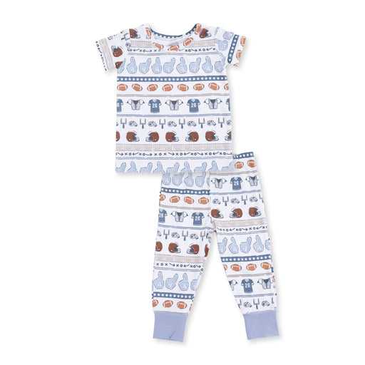 Football Stripe Short Sleeve Loungewear Set
