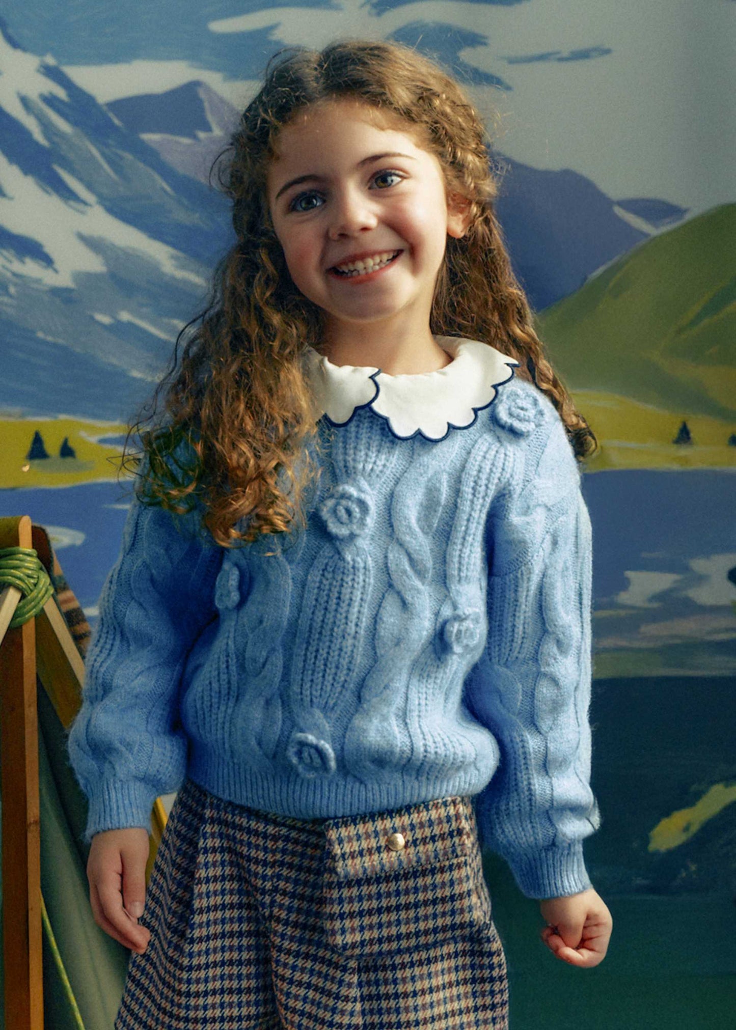 Sky Blue 3D Flower Sweater