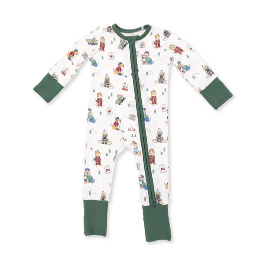 Winter Sports Dogs Green Convertible Romper