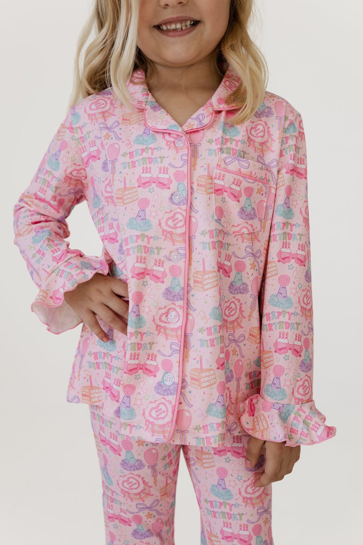 Birthday Girl Kid’s Long Sleeve Ruffle Flare Set