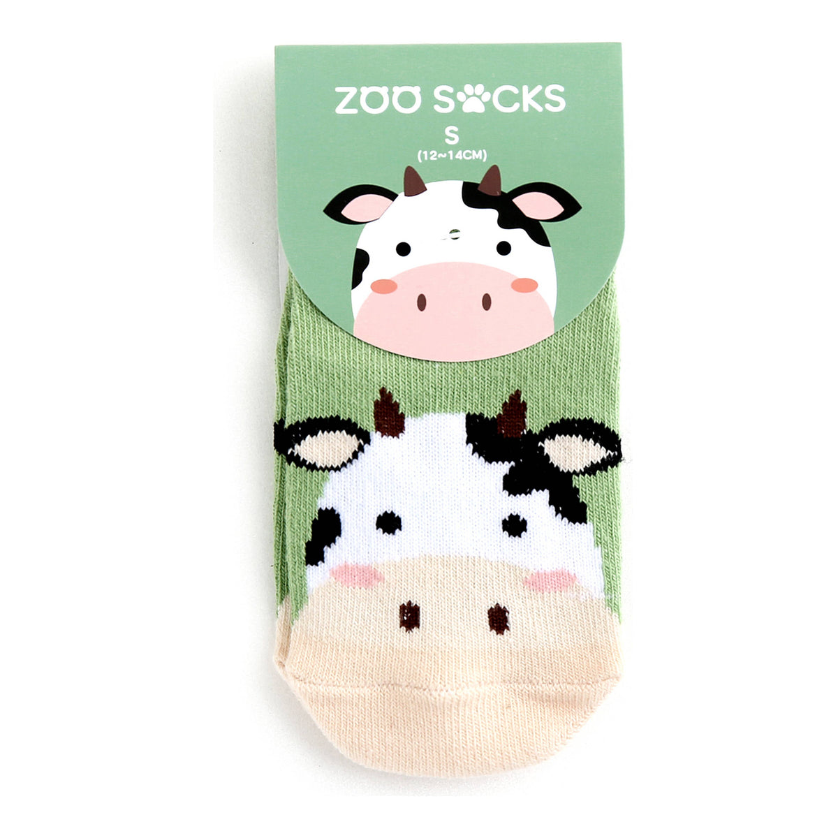 Non-Slip Grip Ankle Socks Cow Zoo