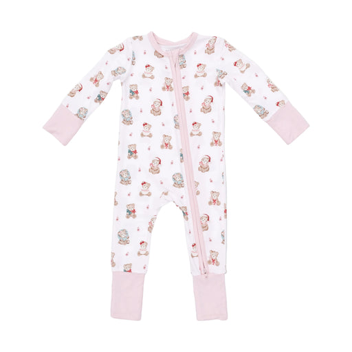 Christmas Teddy Bears Pink Convertible Romper