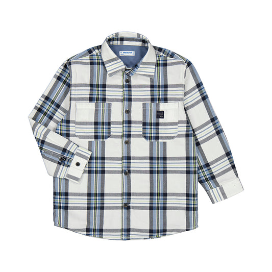 Glacial Plaid Long Sleeve Overshirt