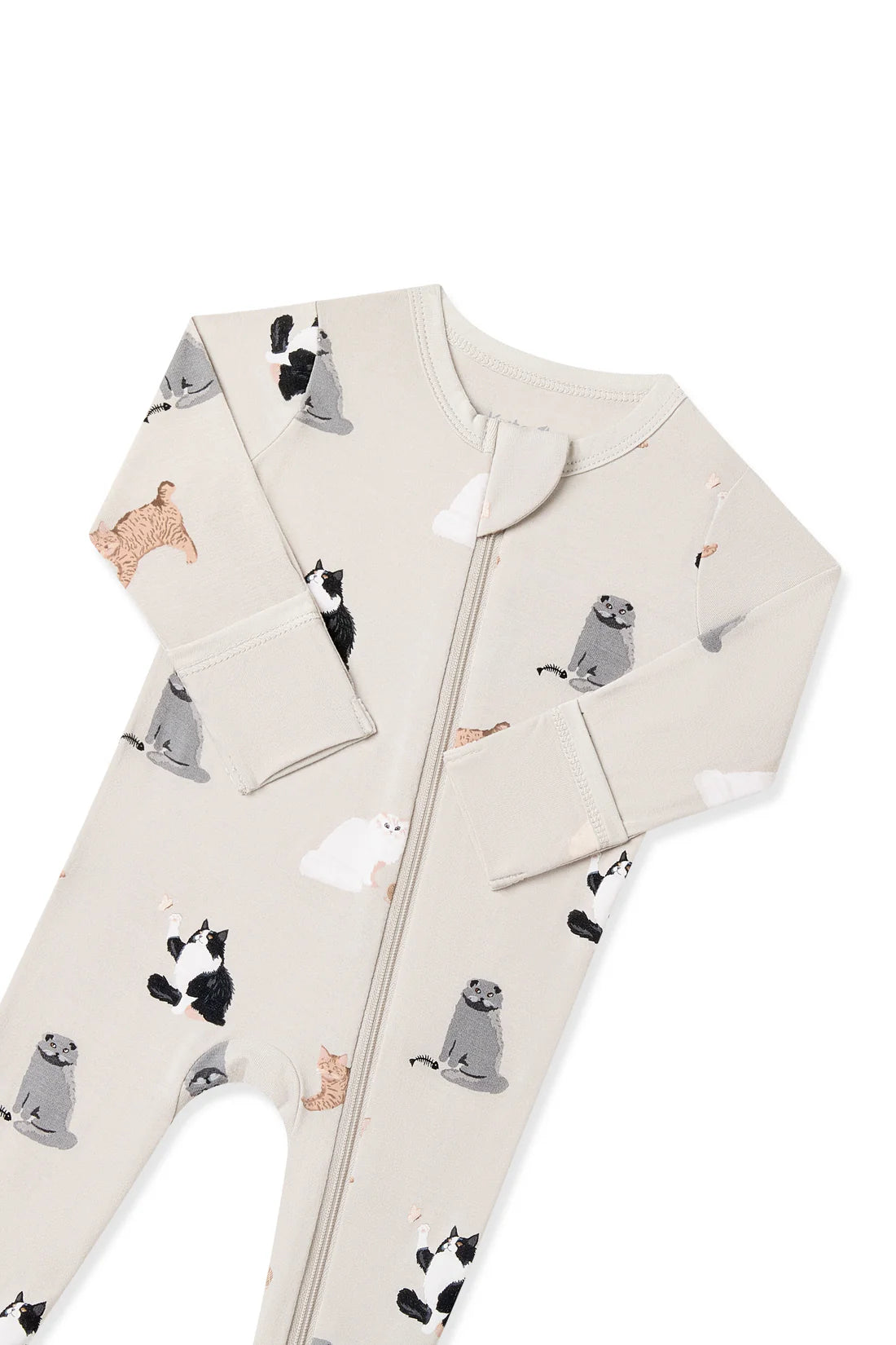 Fluffy Cat Zippered Footie