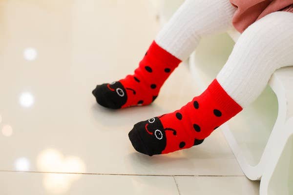 Non-Slip Grip Ankle Socks Ladybug Zoo