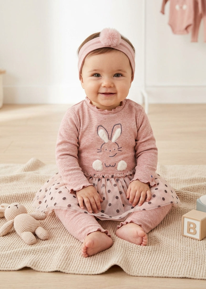Bunny Bodysuit with Polka Dot Tutu Set