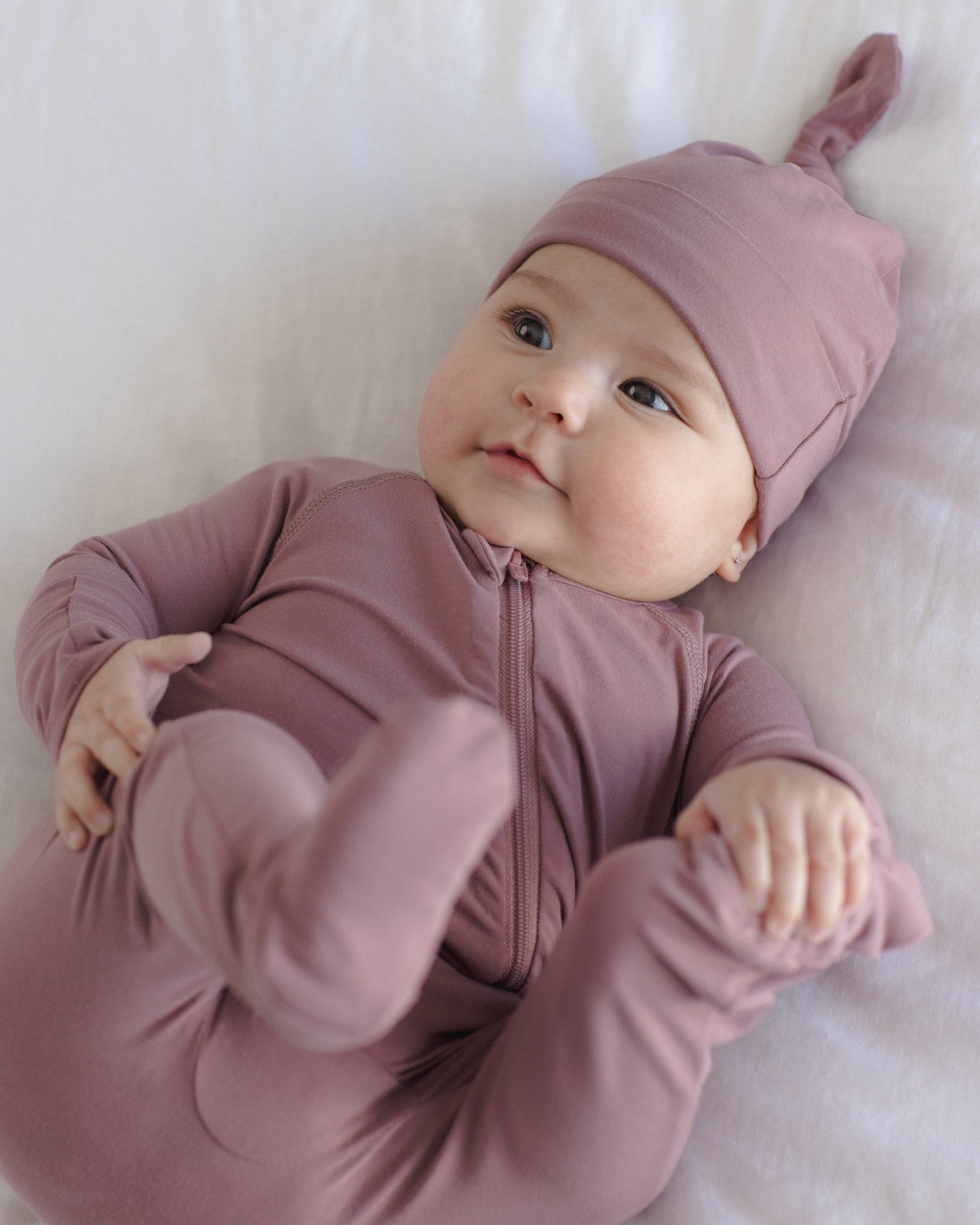 Bamboo Zip Footie Mulberry