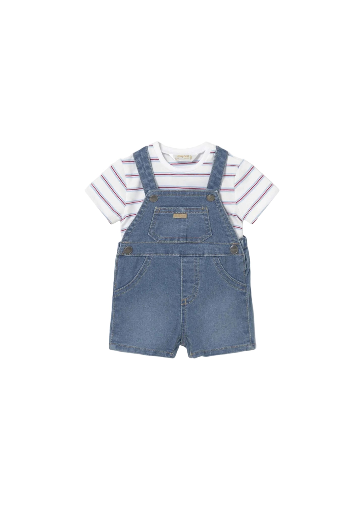 Denim Overall & Shirt Set