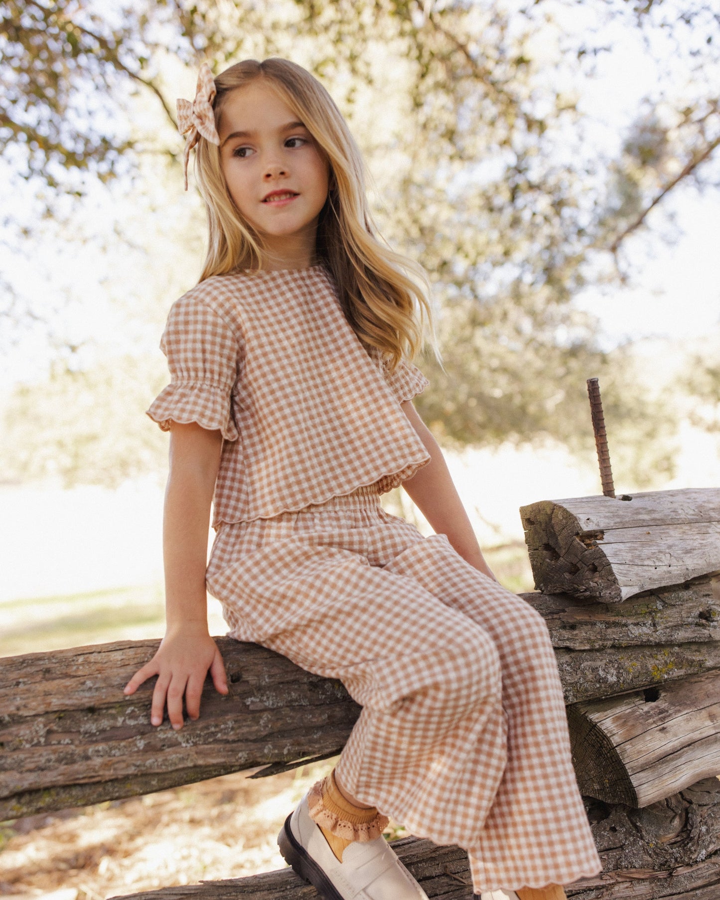 Francie Blouse Fawn Gingham