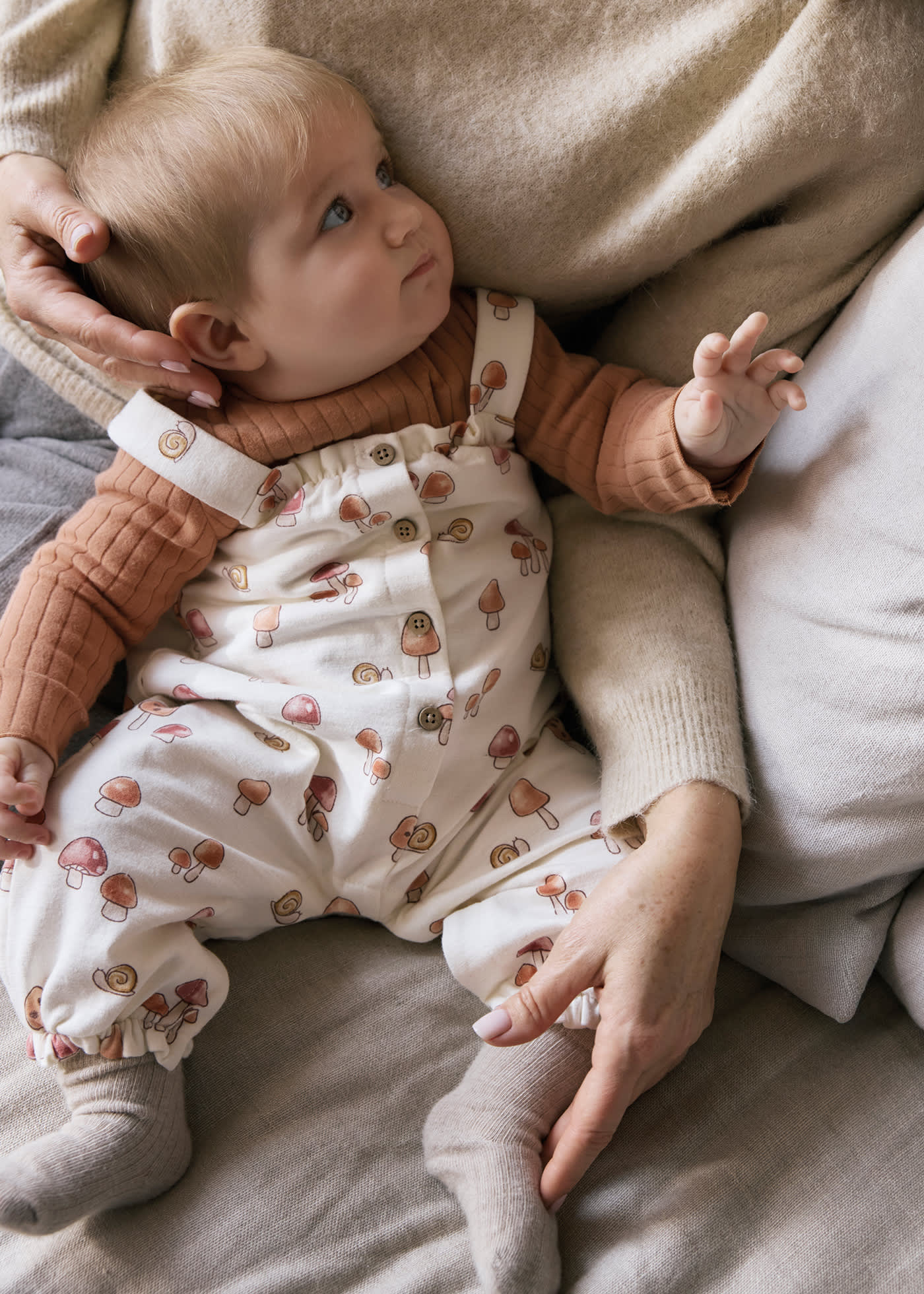 Mushroom Printed Overall Set