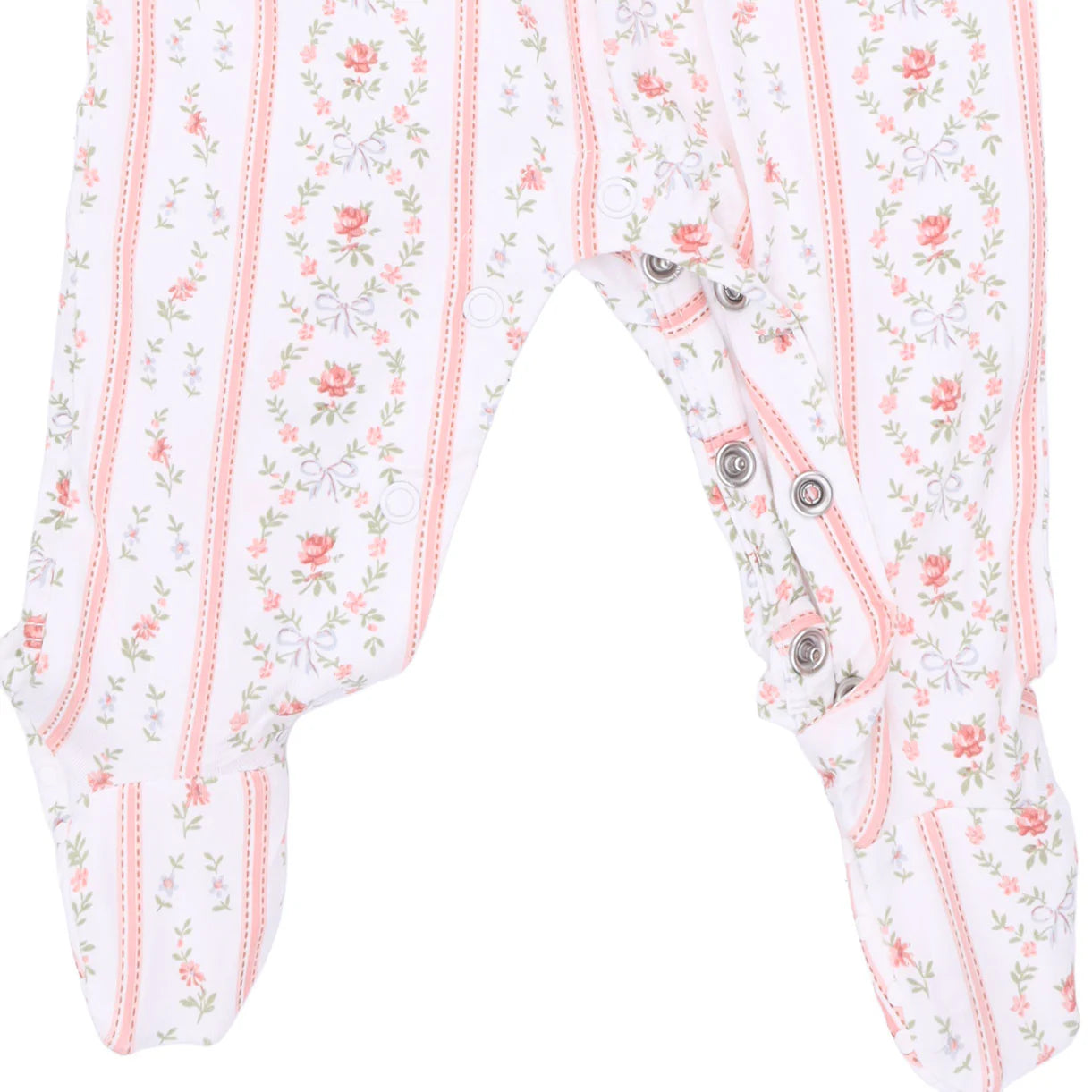 Marnie Rosebud Stripe Smocked Peter Pan Footie