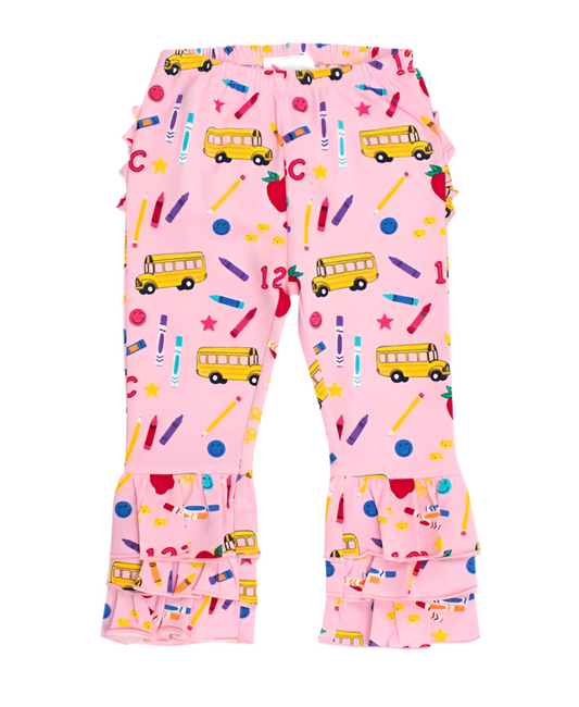 Pink School House Flare Pants