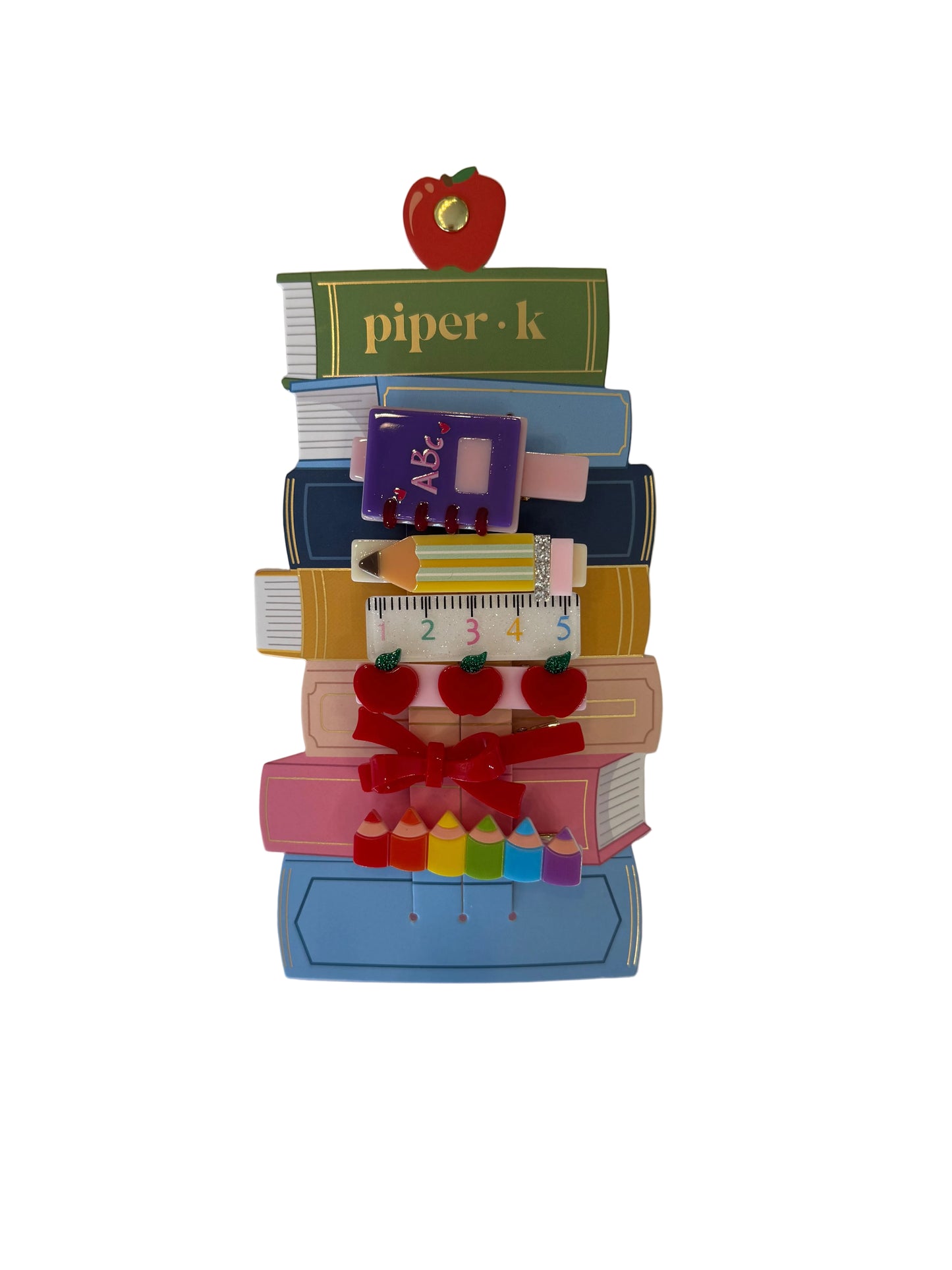 Back To School Hair Clips Set of 6