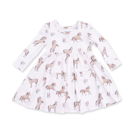 I love Horses Twirly Long Sleeve Dress