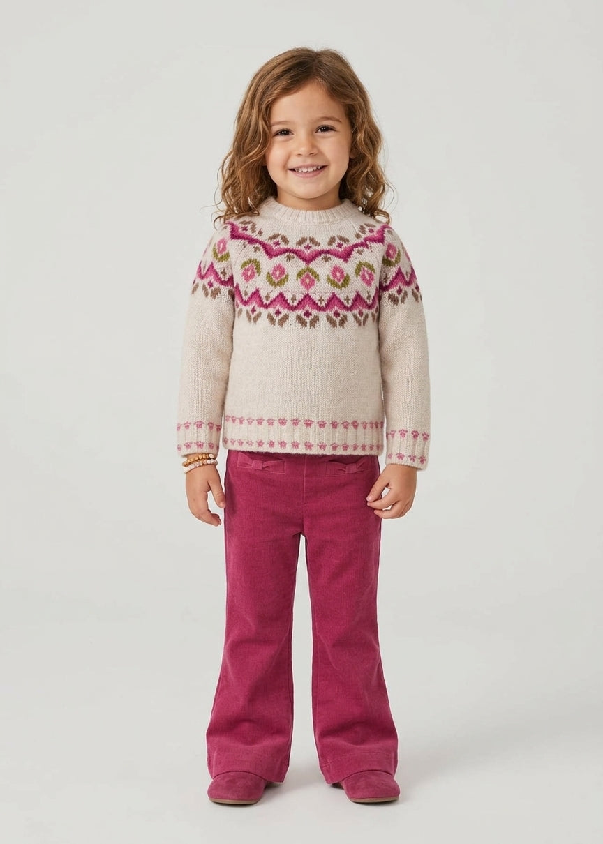 Jacquard Sweater & Soft Flare Pant Set
