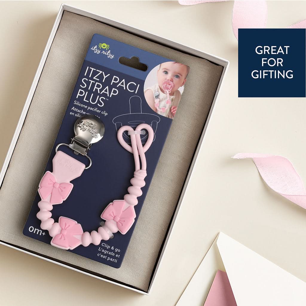 Itzy Paci Strap Plus Pink Bows