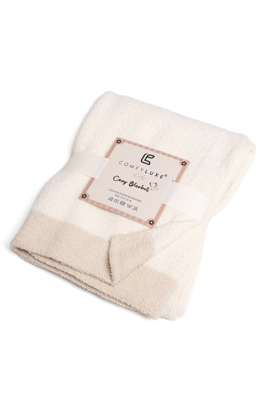 Children’s Color Block Ivory Luxury Soft Throw Blanket