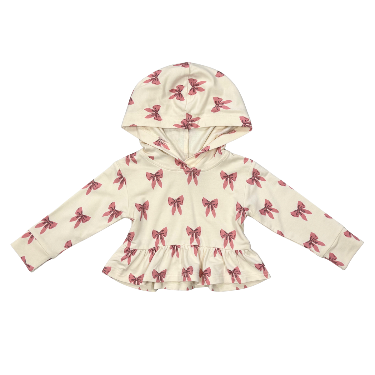 Peplum Hoodie Rose Elegance Bows