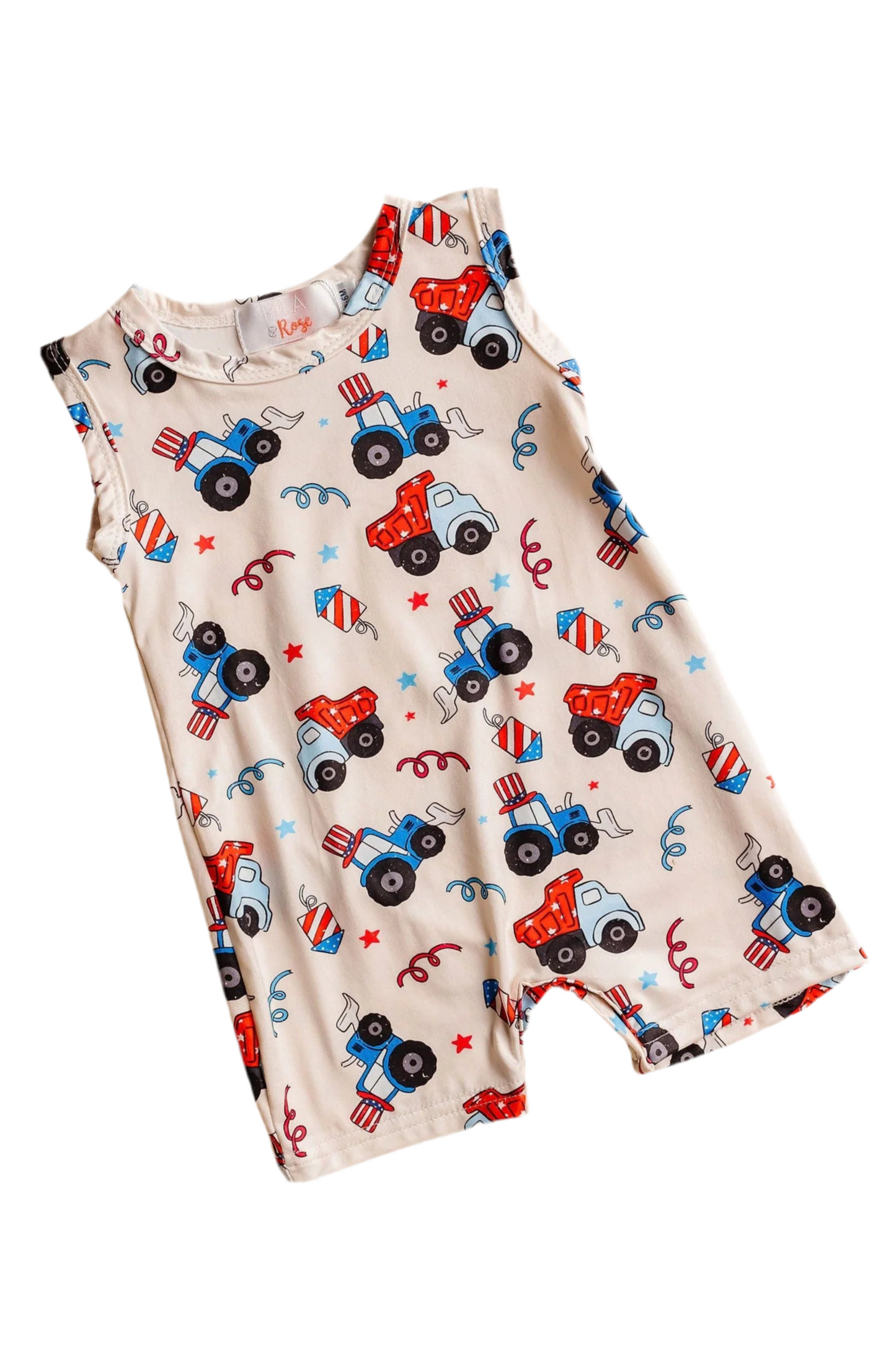 4th Of July Tractor Shortie One Piece