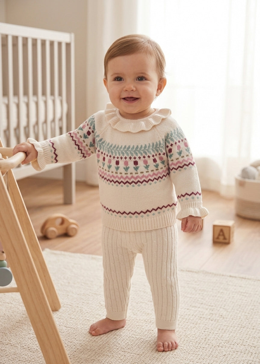 Knit Floral Sweater & Legging Set