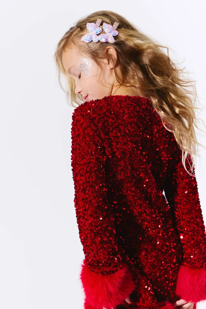 Ruby Shimmer Dress