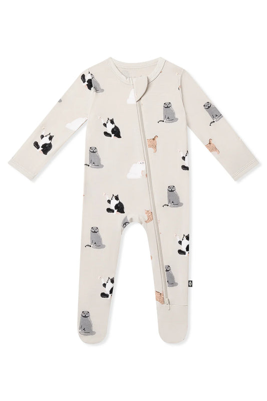 Fluffy Cat Zippered Footie