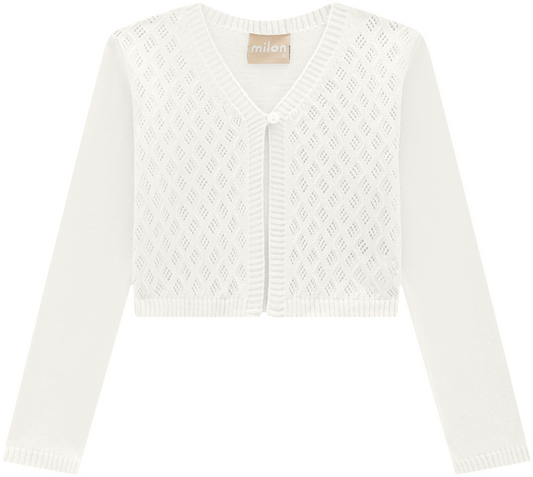 Milon Off White Shrug Knit Cardigan