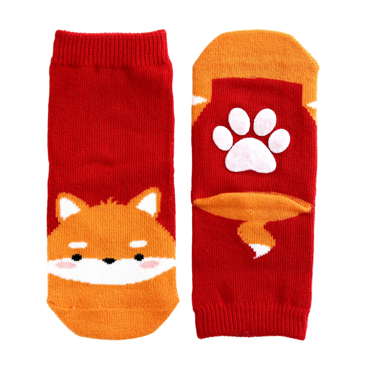 Non-Slip Grip Ankle Socks For Kids Fox Zoo