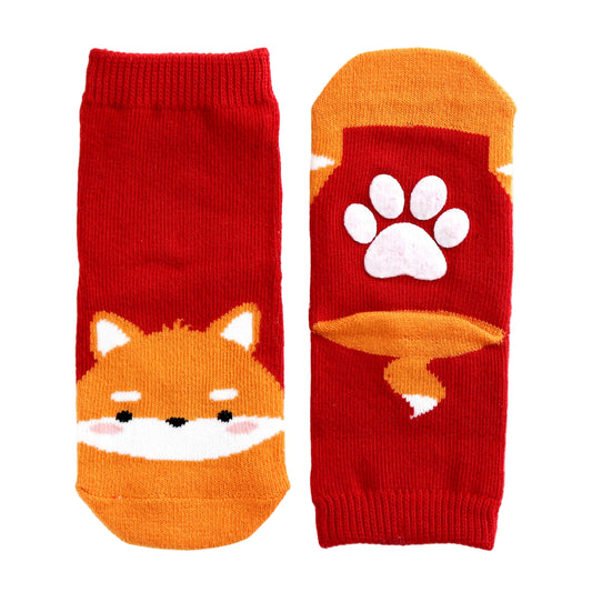 Non-Slip Grip Ankle Socks For Kids Fox Zoo
