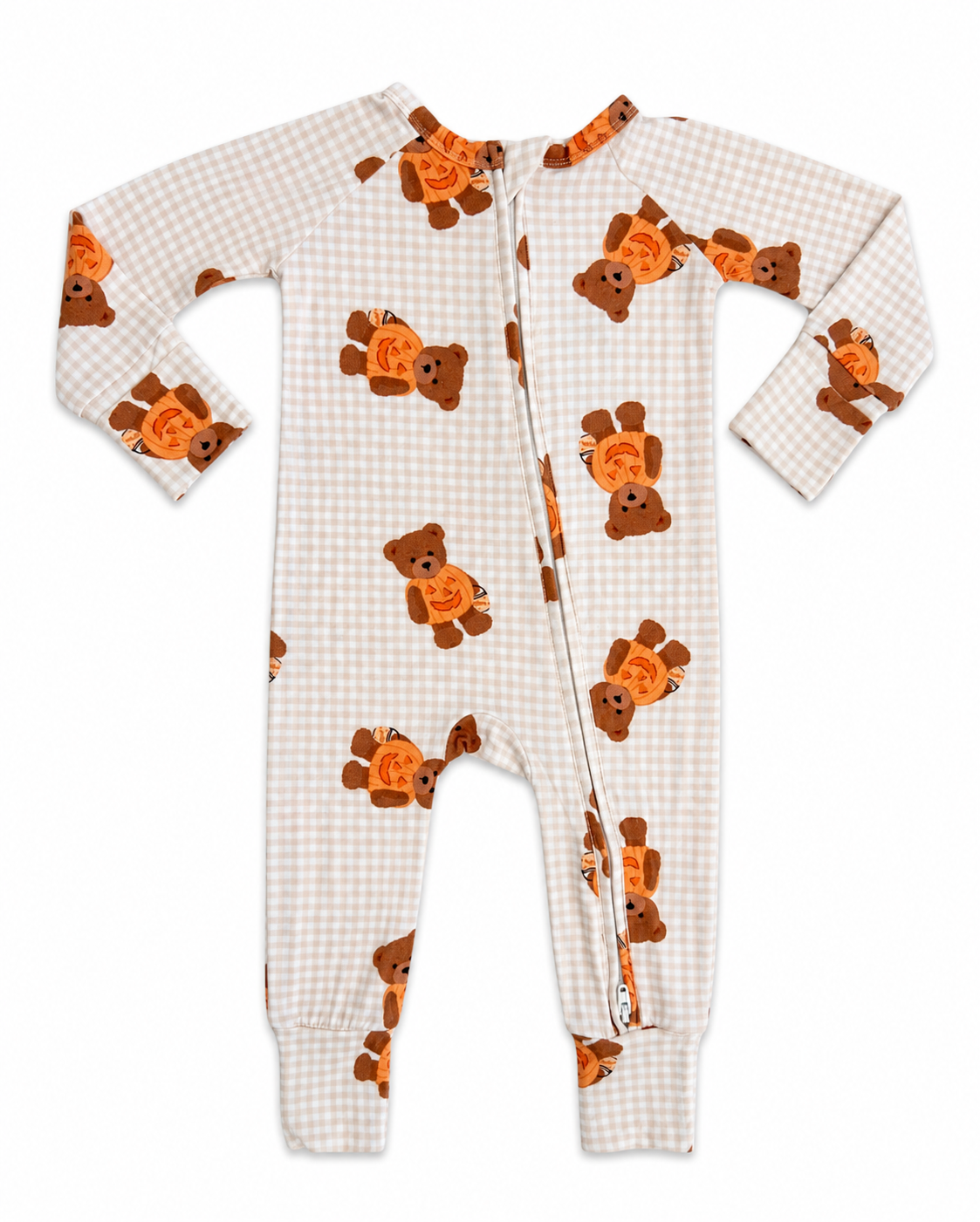 Gingham Little Boo Bear Zipper Romper