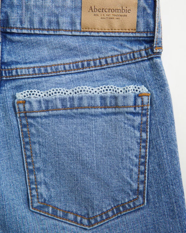 High Rise Wide Leg Bow Jeans