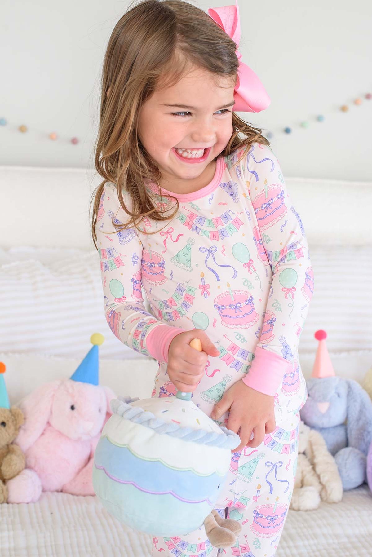 Two-Piece Bamboo Pajamas | Birthday Bash Pink