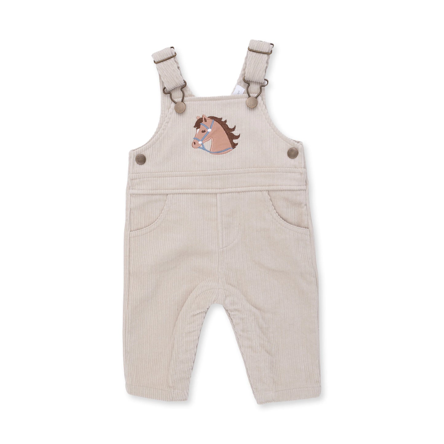 Peyote Corduroy Uni Old School Overall With Horse Appliqué