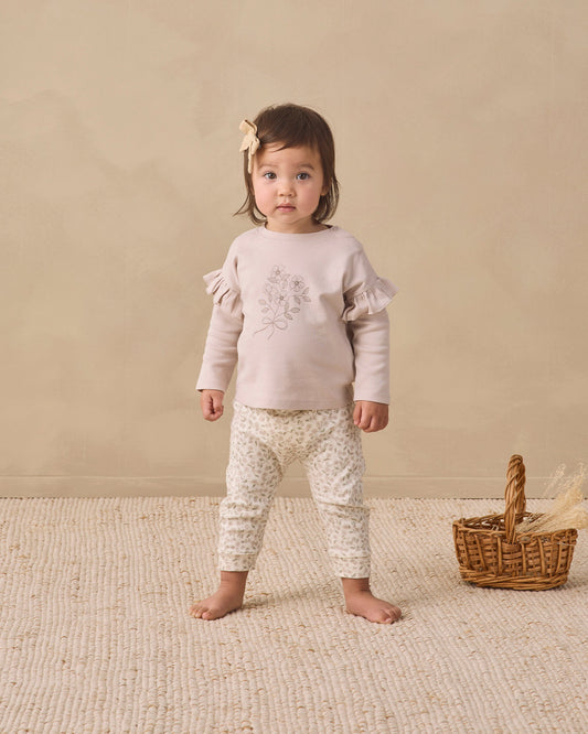 Ruffle Long Sleeve Tee Fleur & Drawstring Pant Floret