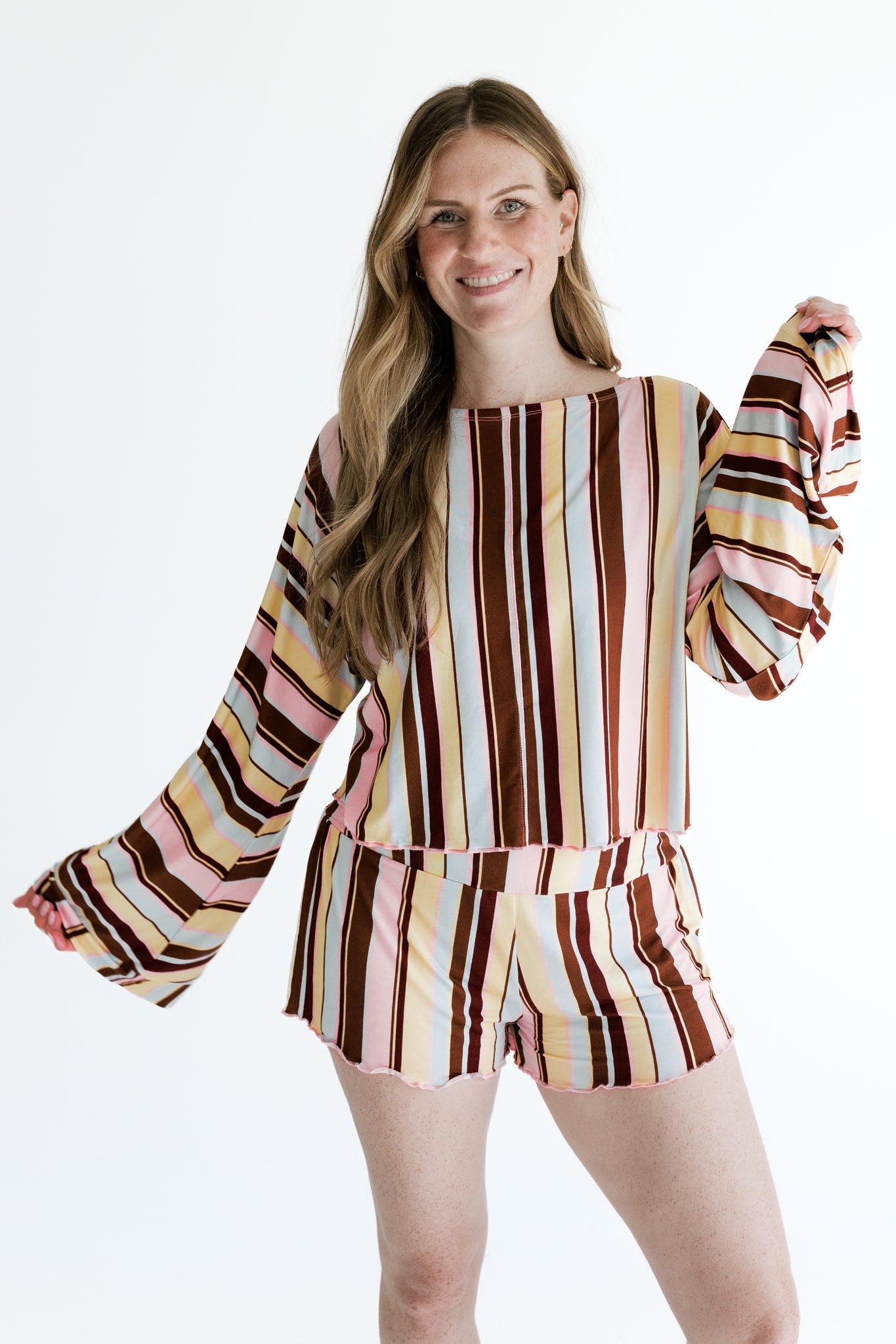 Capri Stripe Women’s Relaxed Sleeve Set