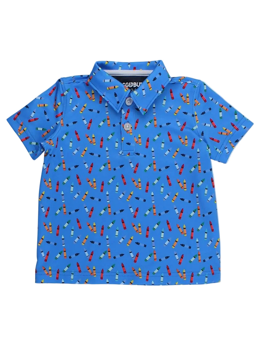 Knit Short Sleeve Performance Polo Tiny Crayons