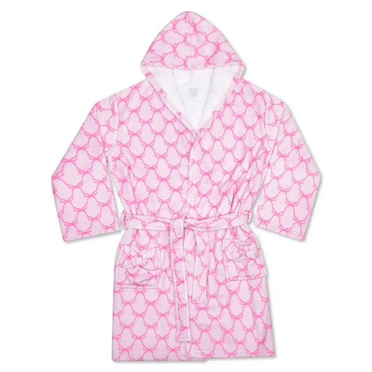 Sweet Trellis Bow Hooded Plush Robe