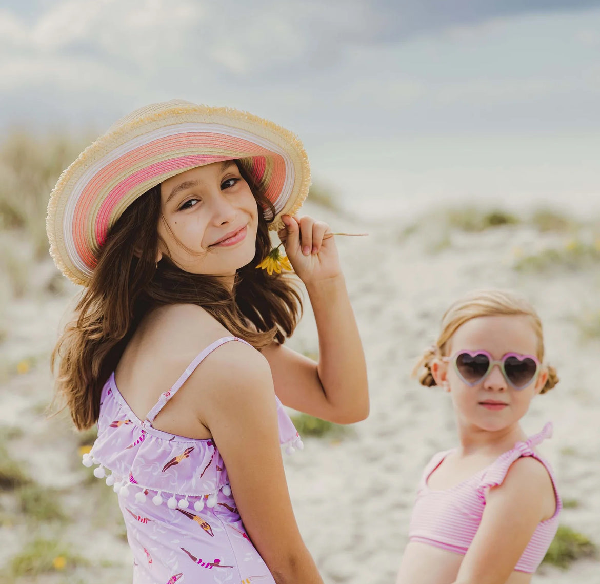 Peachy Striped Sunhat