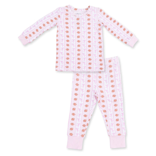 Football Bow Stripe Long Sleeve Loungewear Set