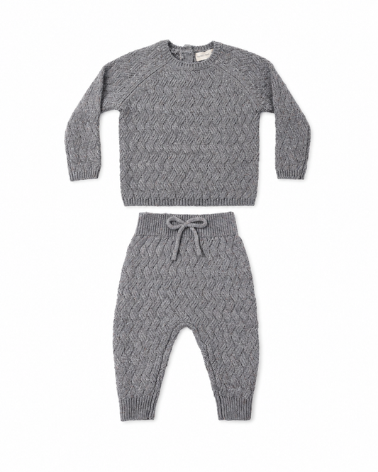 Knit Sweater and Pant Set Heathered Slate