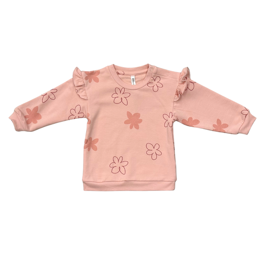 Ruffle Sweatshirt & Flare Plants Daisy Doodle