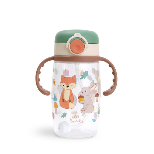 Itzy Sips Woodland Straw Cup With Snap Close Lid
