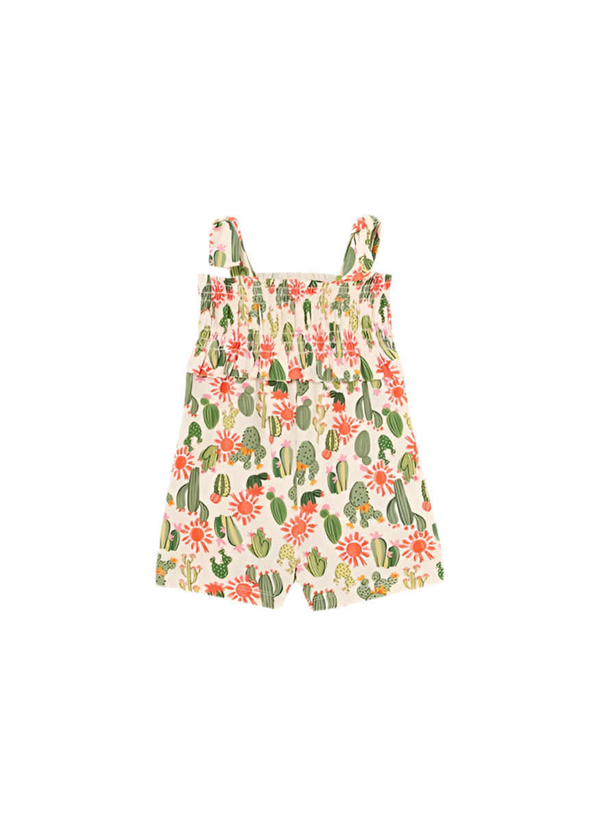 Knit Cactus Printed Romper